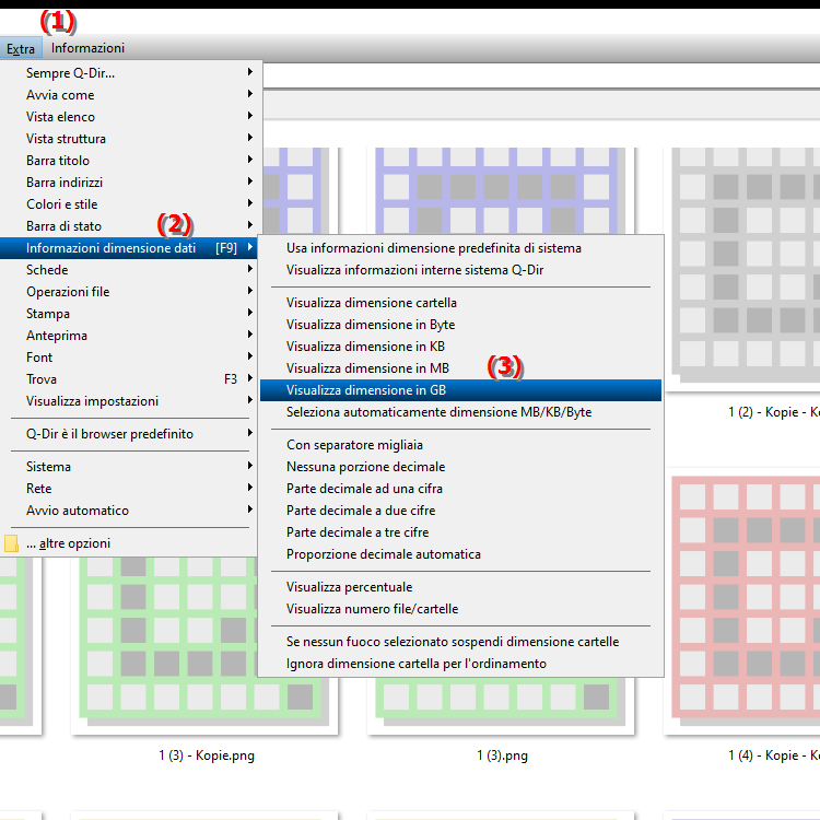 Posso sempre visualizzare la dimensione del file in gigabyte in Esplora file